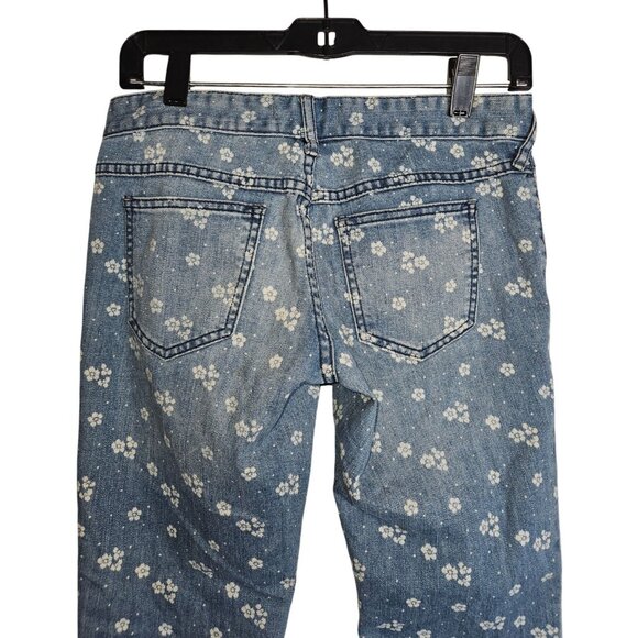 Free People Ditsy Flower Floral Denim Jeans Casual Low-Rise Ankle Women 26 - Picture 8 of 11